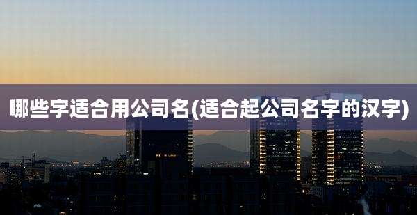哪些字适合用公司名(适合起公司名字的汉字)