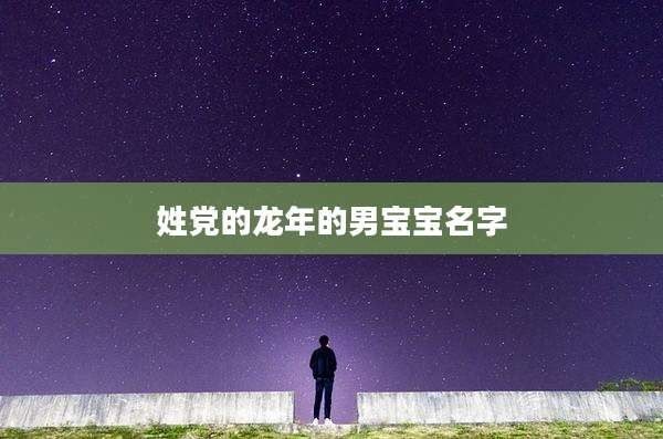 姓党的龙年的男宝宝名字