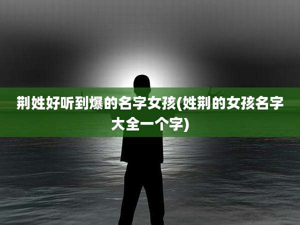 荆姓好听到爆的名字女孩(姓荆的女孩名字大全一个字)