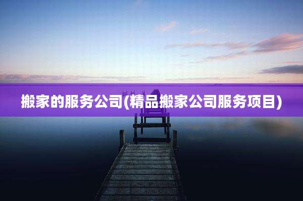 搬家的服务公司(精品搬家公司服务项目)