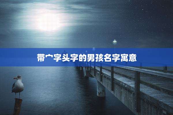 带宀字头字的男孩名字寓意