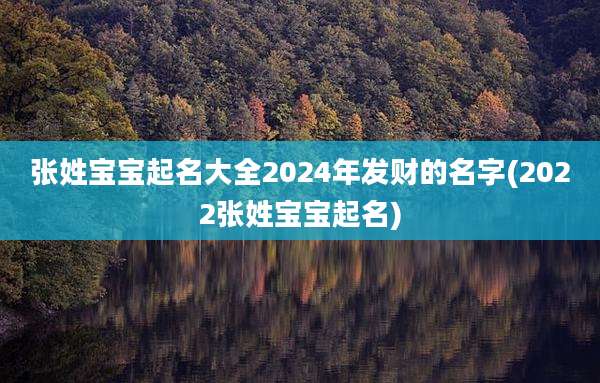 张姓宝宝起名大全2024年发财的名字(2022张姓宝宝起名)