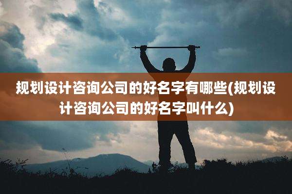 规划设计咨询公司的好名字有哪些(规划设计咨询公司的好名字叫什么)
