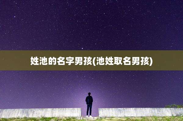 姓池的名字男孩(池姓取名男孩)