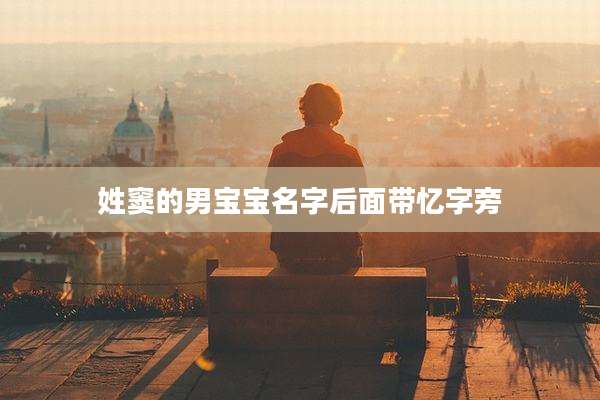 姓窦的男宝宝名字后面带忆字旁