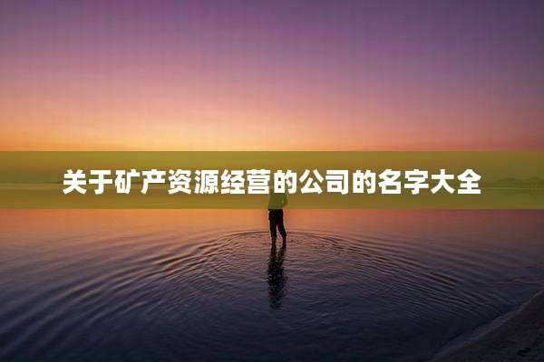 关于矿产资源经营的公司的名字大全