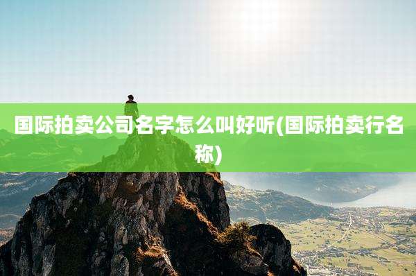 国际拍卖公司名字怎么叫好听(国际拍卖行名称)