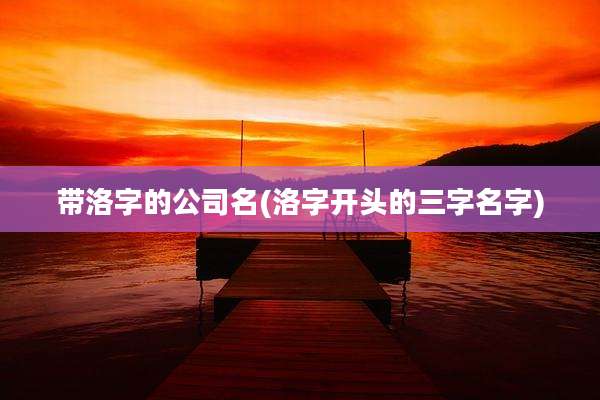 带洛字的公司名(洛字开头的三字名字)