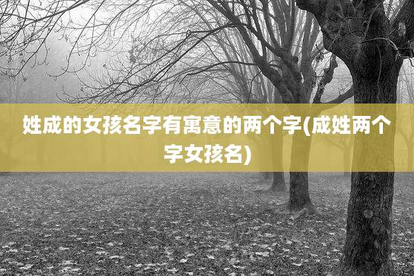 姓成的女孩名字有寓意的两个字(成姓两个字女孩名)