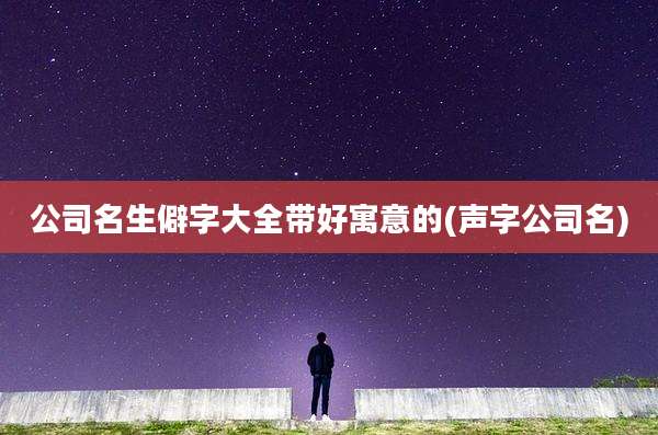 公司名生僻字大全带好寓意的(声字公司名)