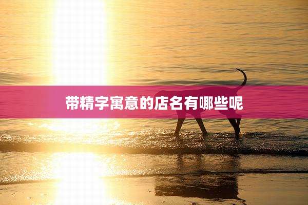 带精字寓意的店名有哪些呢