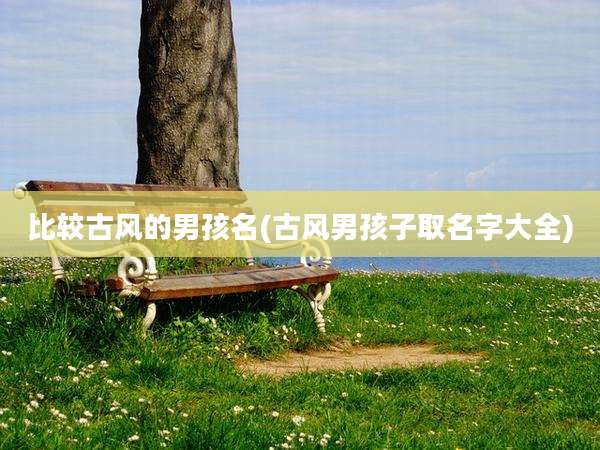 比较古风的男孩名(古风男孩子取名字大全)