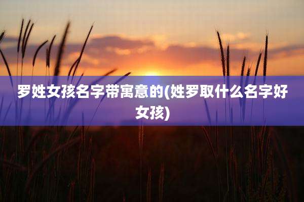 罗姓女孩名字带寓意的(姓罗取什么名字好女孩)