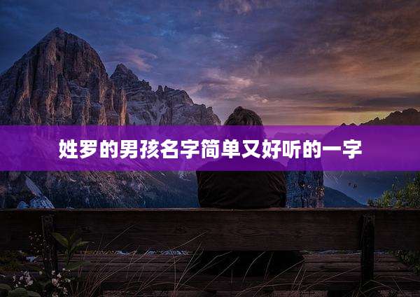 姓罗的男孩名字简单又好听的一字
