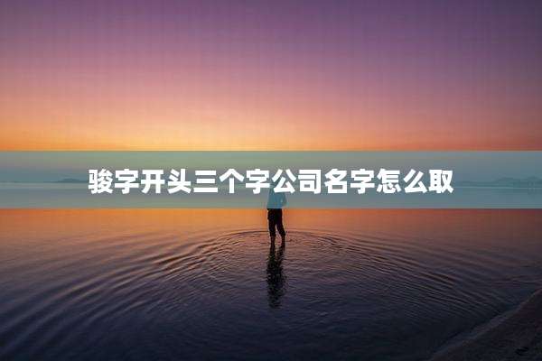 骏字开头三个字公司名字怎么取