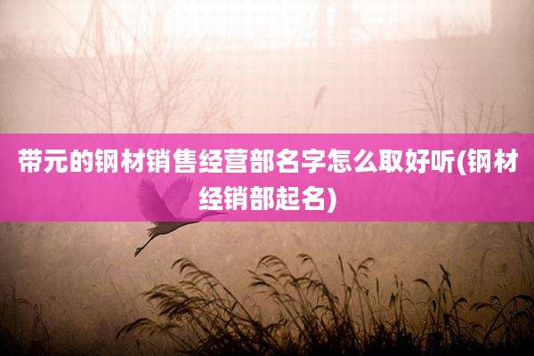 带元的钢材销售经营部名字怎么取好听(钢材经销部起名)