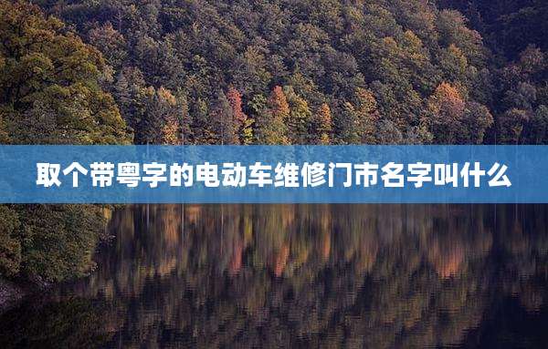 取个带粤字的电动车维修门市名字叫什么
