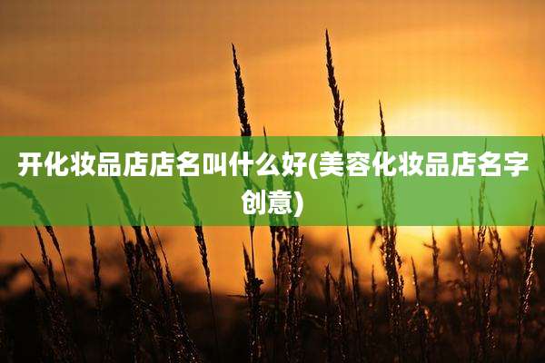 开化妆品店店名叫什么好(美容化妆品店名字创意)