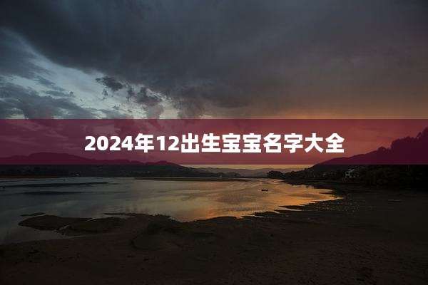 2024年12出生宝宝名字大全