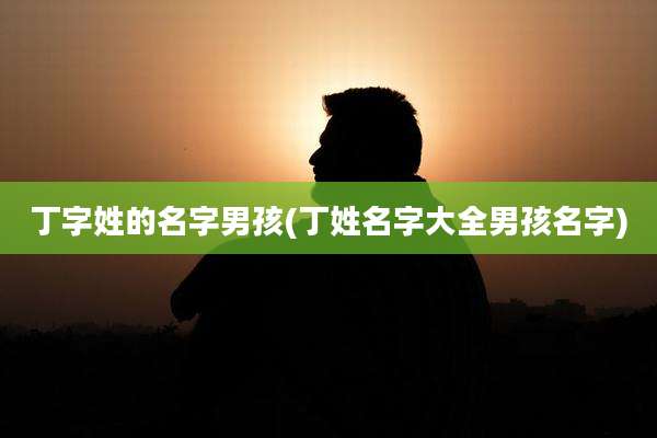 丁字姓的名字男孩(丁姓名字大全男孩名字)