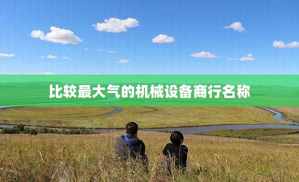 比较最大气的机械设备商行名称