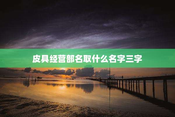 皮具经营部名取什么名字三字