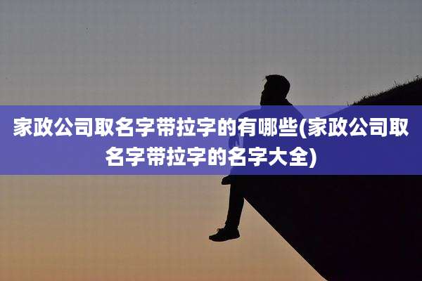 家政公司取名字带拉字的有哪些(家政公司取名字带拉字的名字大全)