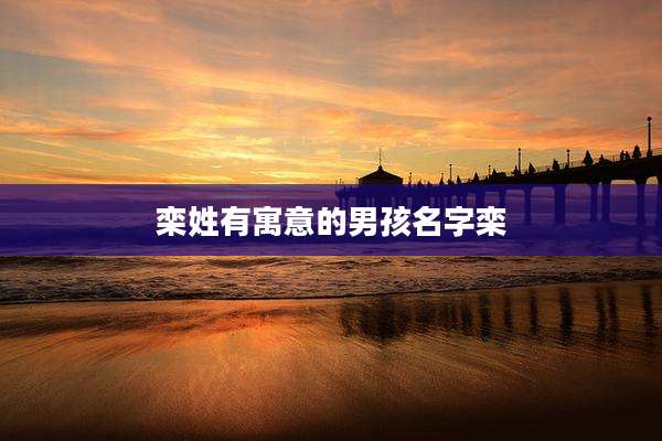 栾姓有寓意的男孩名字栾