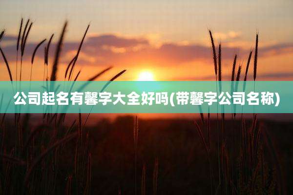 公司起名有馨字大全好吗(带馨字公司名称)