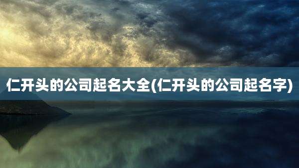 仁开头的公司起名大全(仁开头的公司起名字)