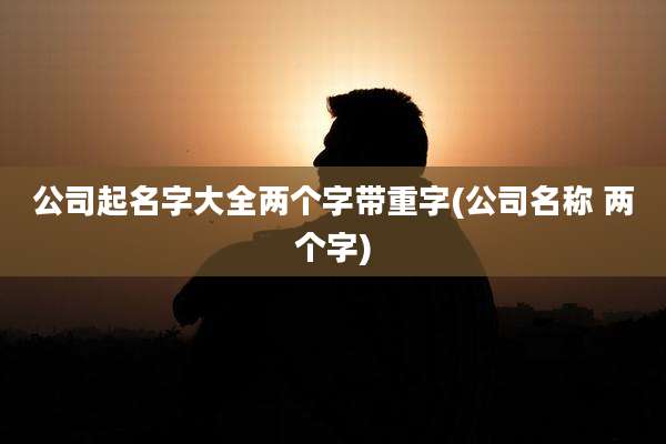 公司起名字大全两个字带重字(公司名称 两个字)