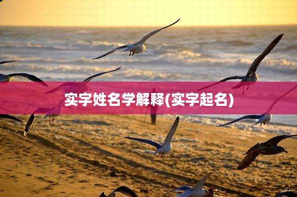 实字姓名学解释(实字起名)