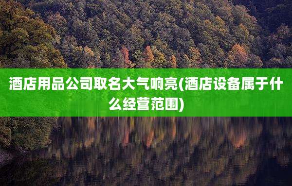 酒店用品公司取名大气响亮(酒店设备属于什么经营范围)
