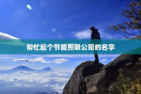 帮忙起个节能照明公司的名字
