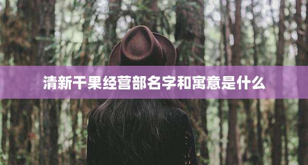 清新干果经营部名字和寓意是什么