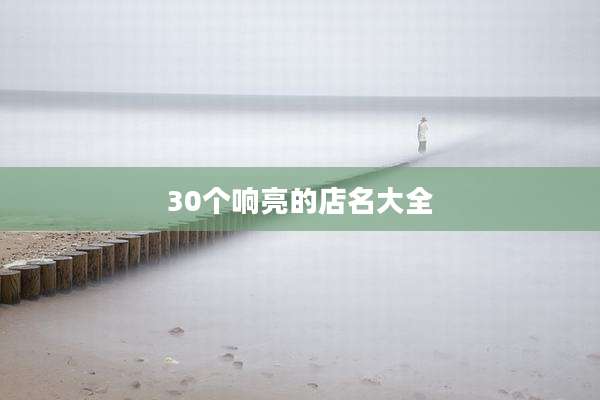 30个响亮的店名大全