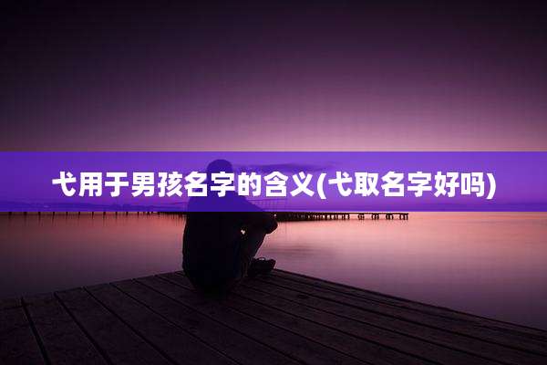 弋用于男孩名字的含义(弋取名字好吗)