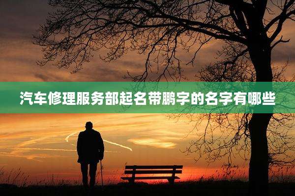 汽车修理服务部起名带鹏字的名字有哪些
