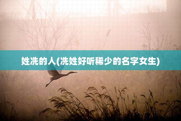 姓冼的人(冼姓好听稀少的名字女生)