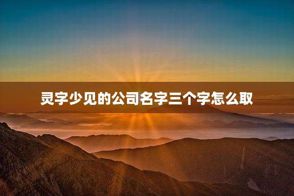 灵字少见的公司名字三个字怎么取