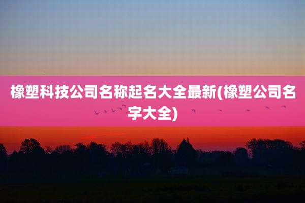橡塑科技公司名称起名大全最新(橡塑公司名字大全)