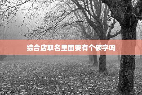 综合店取名里面要有个硕字吗