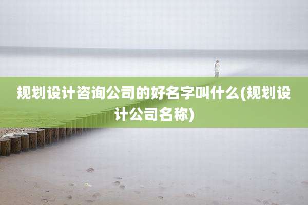 规划设计咨询公司的好名字叫什么(规划设计公司名称)