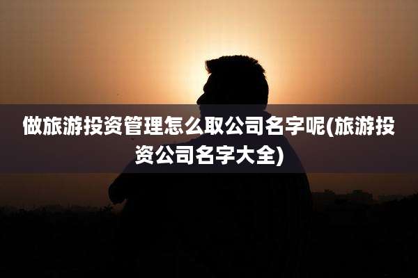 做旅游投资管理怎么取公司名字呢(旅游投资公司名字大全)