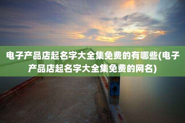 电子产品店起名字大全集免费的有哪些(电子产品店起名字大全集免费的网名)