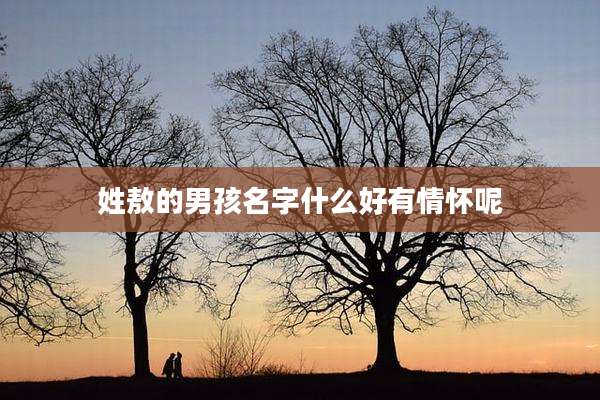 姓敖的男孩名字什么好有情怀呢