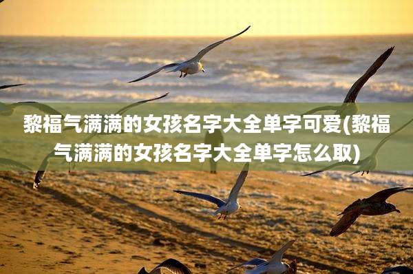 黎福气满满的女孩名字大全单字可爱(黎福气满满的女孩名字大全单字怎么取)