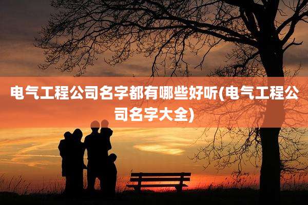 电气工程公司名字都有哪些好听(电气工程公司名字大全)