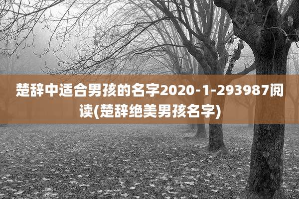 楚辞中适合男孩的名字2020-1-293987阅读(楚辞绝美男孩名字)