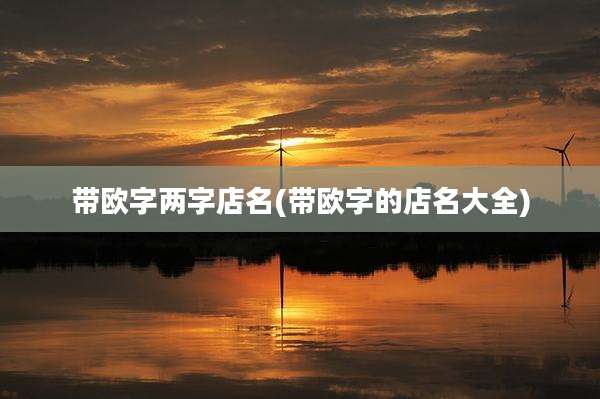 带欧字两字店名(带欧字的店名大全)